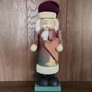 Vintage Gottschalks Granny Wooden Santa Claus Christmas Nutcracker Figurine N2